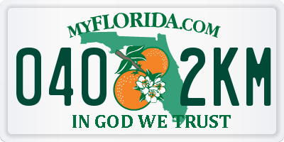 FL license plate 0402KM