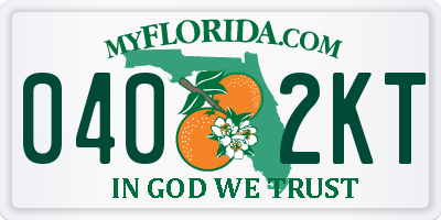 FL license plate 0402KT