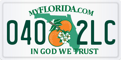 FL license plate 0402LC