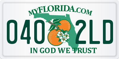 FL license plate 0402LD