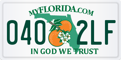 FL license plate 0402LF