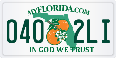 FL license plate 0402LI