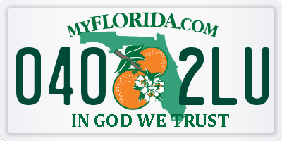 FL license plate 0402LU