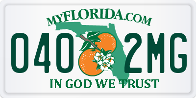 FL license plate 0402MG