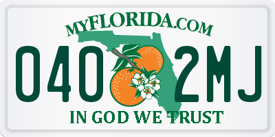 FL license plate 0402MJ