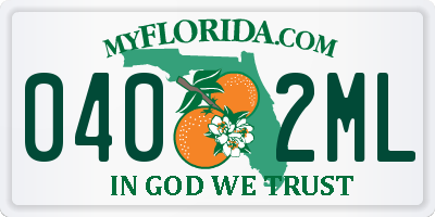FL license plate 0402ML
