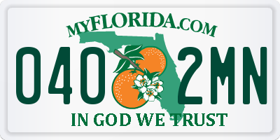 FL license plate 0402MN