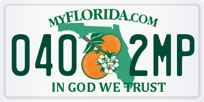 FL license plate 0402MP