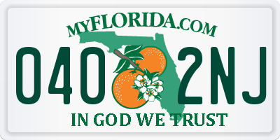FL license plate 0402NJ