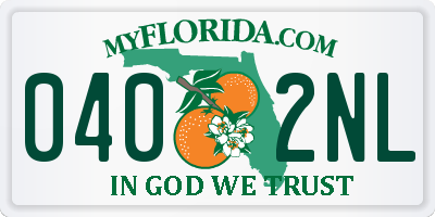 FL license plate 0402NL
