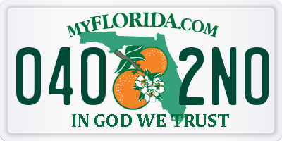 FL license plate 0402NO