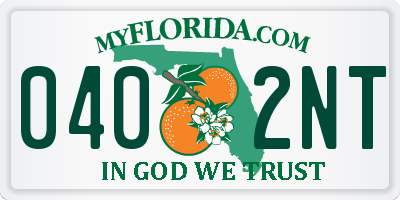 FL license plate 0402NT