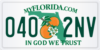 FL license plate 0402NV