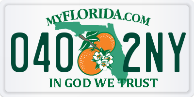 FL license plate 0402NY