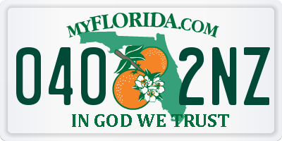 FL license plate 0402NZ