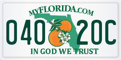 FL license plate 0402OC