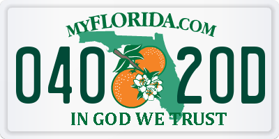 FL license plate 0402OD