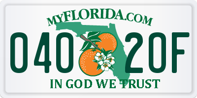 FL license plate 0402OF