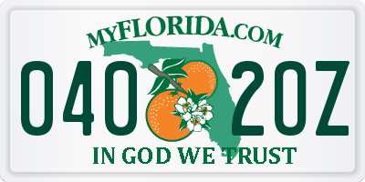 FL license plate 0402OZ