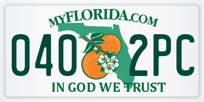FL license plate 0402PC