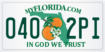 FL license plate 0402PI
