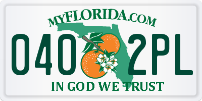 FL license plate 0402PL