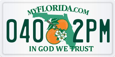 FL license plate 0402PM