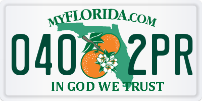 FL license plate 0402PR