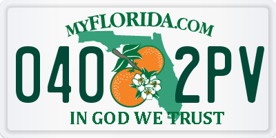 FL license plate 0402PV