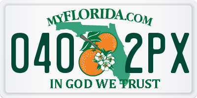 FL license plate 0402PX