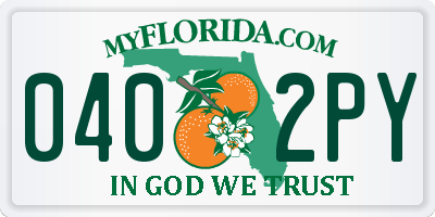 FL license plate 0402PY