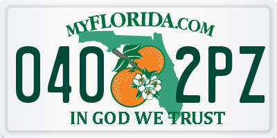 FL license plate 0402PZ