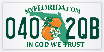 FL license plate 0402QB