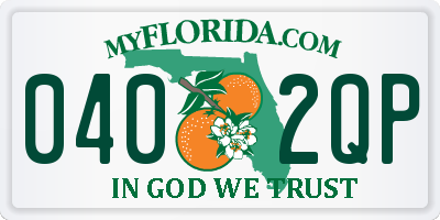 FL license plate 0402QP
