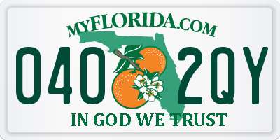 FL license plate 0402QY