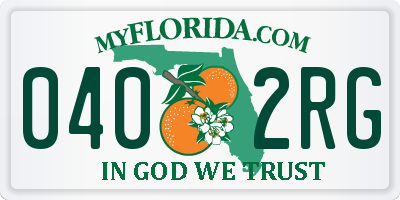 FL license plate 0402RG