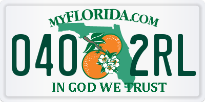 FL license plate 0402RL