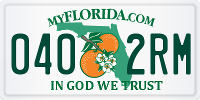 FL license plate 0402RM