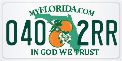FL license plate 0402RR