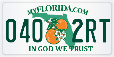 FL license plate 0402RT