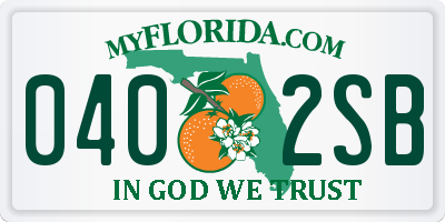 FL license plate 0402SB
