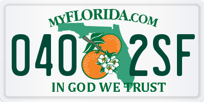 FL license plate 0402SF