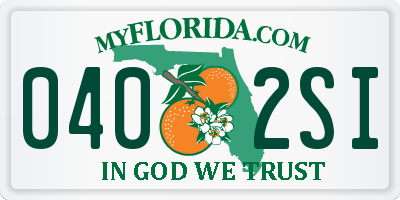 FL license plate 0402SI
