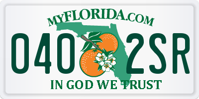 FL license plate 0402SR