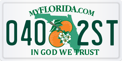 FL license plate 0402ST