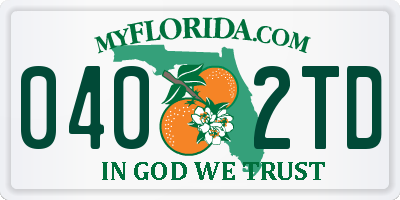 FL license plate 0402TD