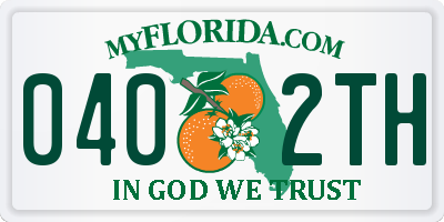 FL license plate 0402TH