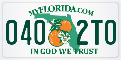 FL license plate 0402TO