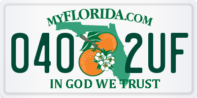 FL license plate 0402UF