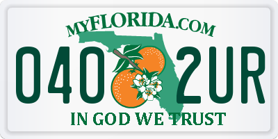 FL license plate 0402UR